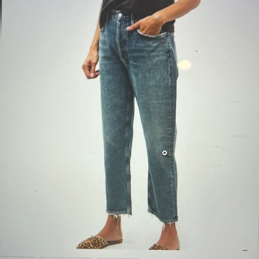 Agolde Riley High Rise Straight Crop 27 in frequency color - Picture 2 of 8